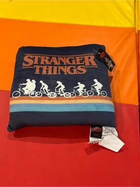 Stranger Things Navy Retro Bike Logo Pillow